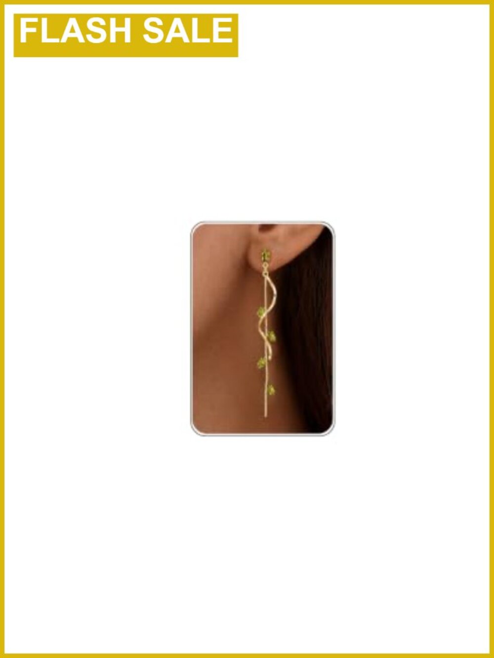 Gold Dangle Earrings for Women Drop Birthstone Chain Earring